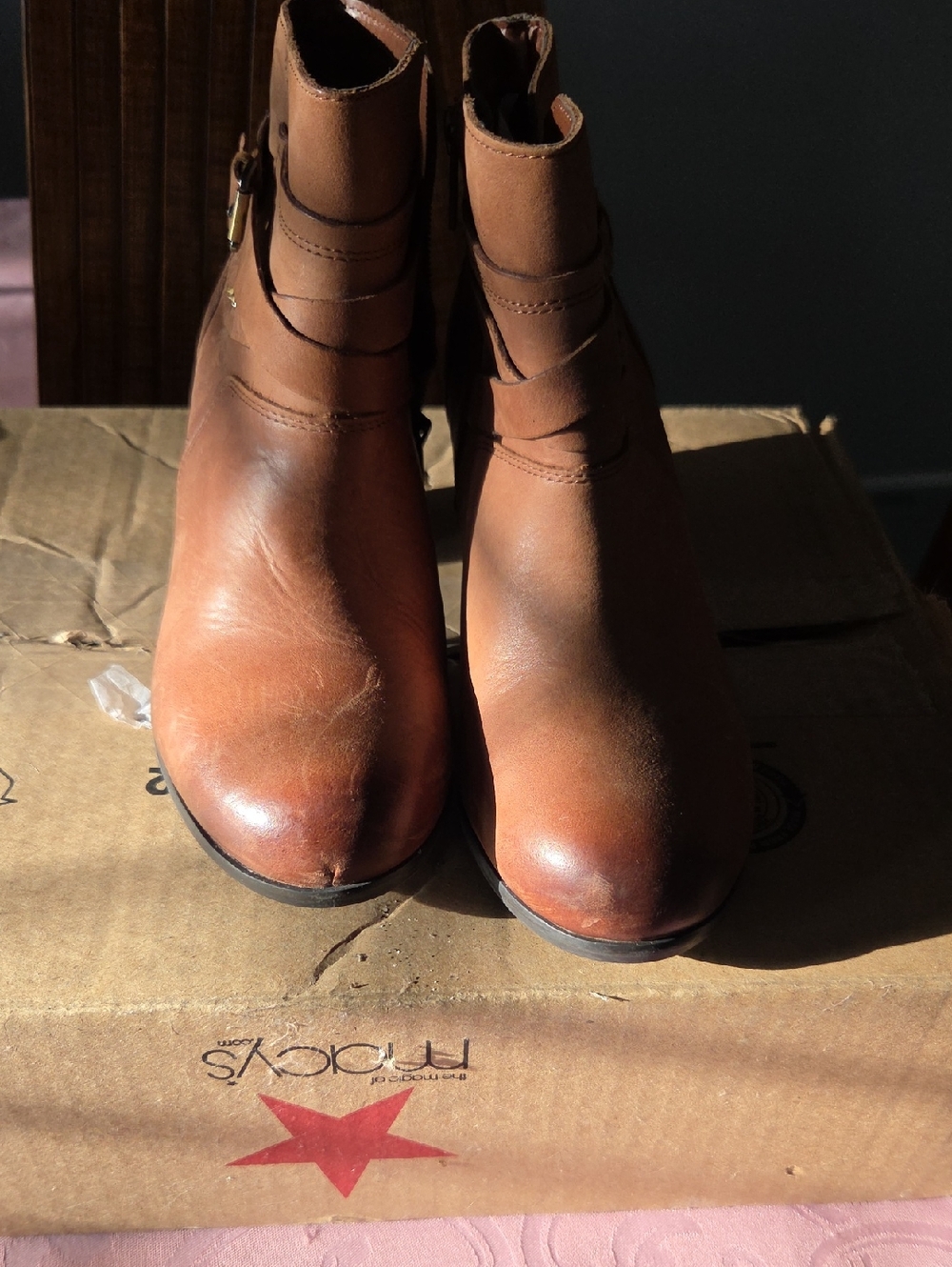 Rockport Women's Tan Leather Ankle Booties